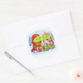 Kerstochtendvreugde Ronde Sticker (Envelop)