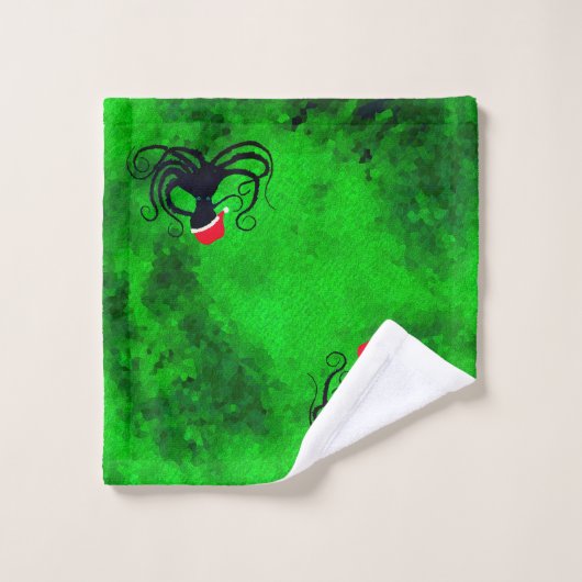 Kerstoctopus - Bathroom-handdoekset Bad Handdoek (Wasdoekje)