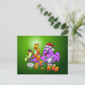 KerstOctopus Cook Merry X-Mas Briefkaart (Staand voorkant)