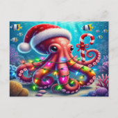 Kerstoctopus Feestdagenkaart (Voorkant)