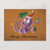 Kerstoctopus Feestdagenkaart (Voorkant)