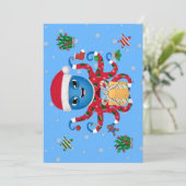 Kerstoctopus Kaart (Staand voorkant)