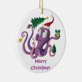 Kerstoctopus Keramisch Ornament (Rechts)