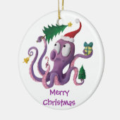 Kerstoctopus Keramisch Ornament (Links)
