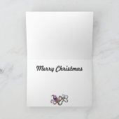 Kerstoctopus met strepen feestdagen kaart (Binnen)