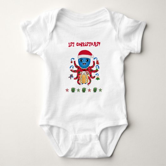 Kerstoctopus Romper (Voorkant)