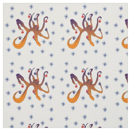 Kerstoctopus Stof (Swatch)