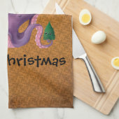 Kerstoctopus Theedoek (Quarter Fold)