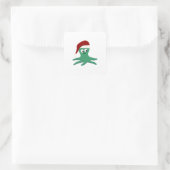Kerstoctopus Vierkante Sticker (Tas)