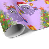 Kerstoctopus-zeewier Cadeaupapier (Rol Hoek)