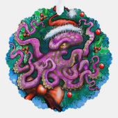 Kerstoctopusvenstertje Ornament Kaart (Achterkant)