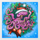 Kerstoctopusvenstertje Raamsticker (Vel)