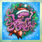 Kerstoctopusvenstertje Raamsticker (Vel 3)