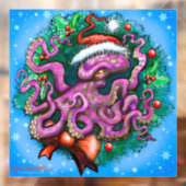 Kerstoctopusvenstertje Raamsticker (Vel 2)