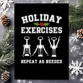 Kerstoefeningen Herhaal indien nodig Funny Wine Feestdagen Kaart