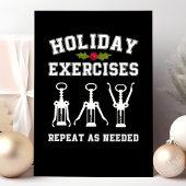 Kerstoefeningen Herhaal indien nodig Funny Wine Feestdagen Kaart