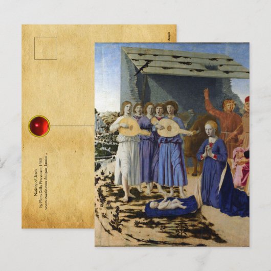 KERSTOEVE Oude Ierse Kerstzegen Pergament  Feestdagenkaart (Voorkant / Achterkant)