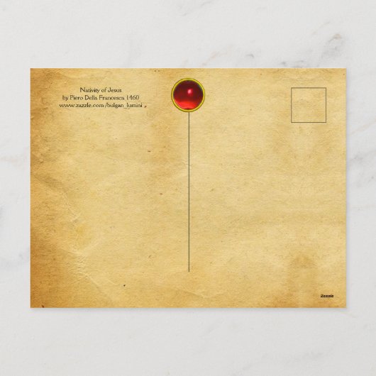 KERSTOEVE Oude Ierse Kerstzegen Pergament  Feestdagenkaart (Achterkant)