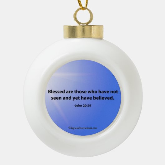 kerstoffertes keramische bal ornament (Voorkant)