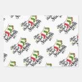 kerstoffertes voor kinderen die papierbladen overl inpakpapier vel (Voorkant 2)