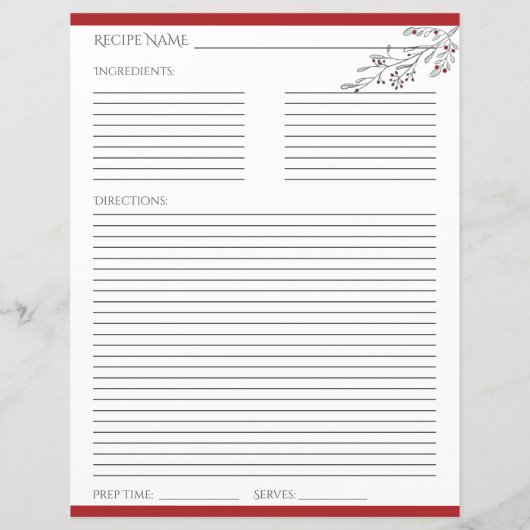 Kerstolie en Berries — Recipe Kaart (Achterkant)