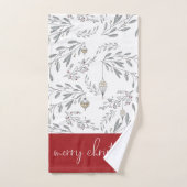 kerstolie en bessen bad handdoek (Handdoek)