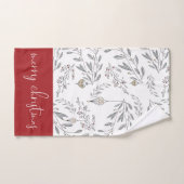 kerstolie en bessen bad handdoek (Handdoek)