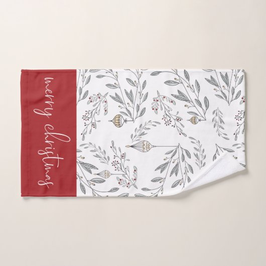 kerstolie en bessen bad handdoek (Handdoek)