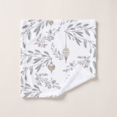 kerstolie en bessen bad handdoek (Wasdoekje)