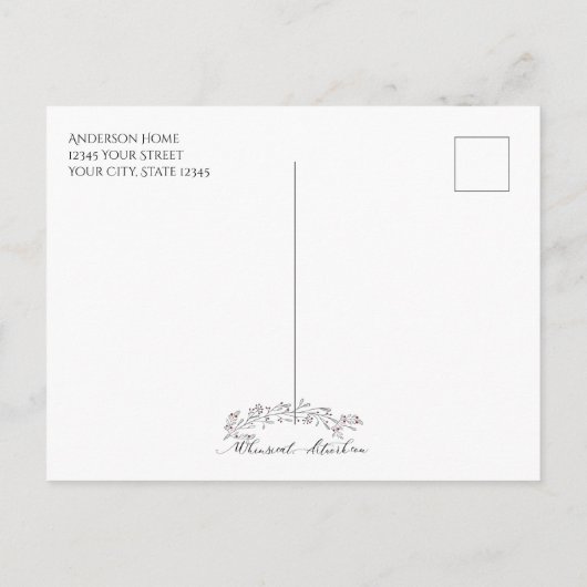 kerstolie en bessen briefkaart (Achterkant)