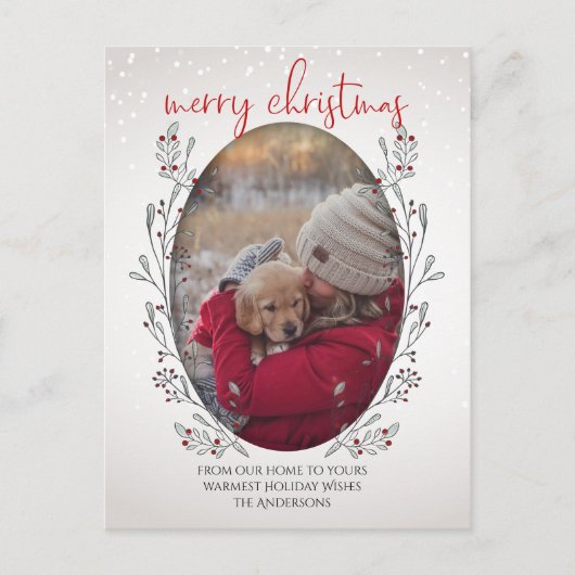 kerstolie en bessen briefkaart (Voorkant)