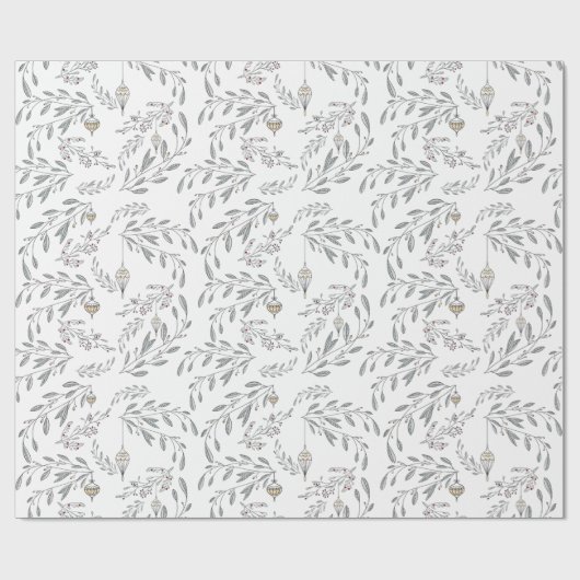 kerstolie en bessen cadeaupapier (Vlak)