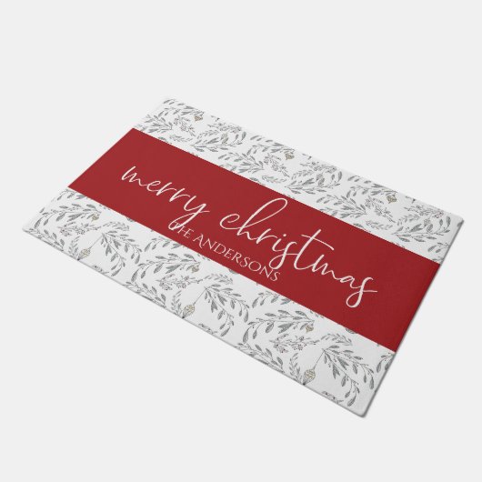 kerstolie en bessen deurmat (Schuin)