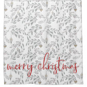 kerstolie en bessen douchegordijn (Voorkant)