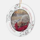 kerstolie en bessen keramisch ornament (Links)