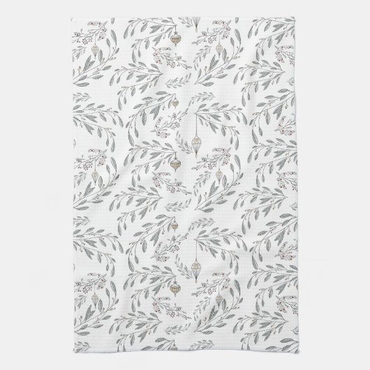 kerstolie en bessen theedoek (Verticaal)