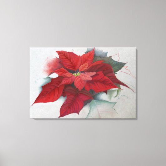 kerstolie van Poinsettia Canvas Afdruk (Voorkant)