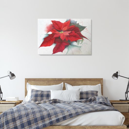 kerstolie van Poinsettia Canvas Afdruk (Insitu (Slaapkamer))