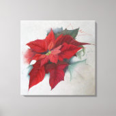 kerstolie van Poinsettia Canvas Afdruk (Voorkant)