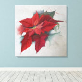 kerstolie van Poinsettia Canvas Afdruk (Insitu (Houten vloer))