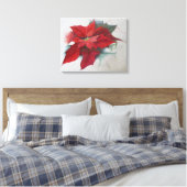 kerstolie van Poinsettia Canvas Afdruk (Insitu (Slaapkamer))