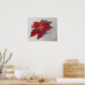 kerstolie van Poinsettia Poster (Keuken)
