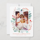 Kerstolierijflessen met een moderne Waterverf Feestdagenkaart (Voorkant)