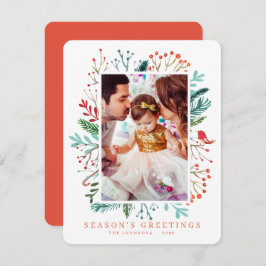 Kerstolierijflessen met een moderne Waterverf Feestdagenkaart