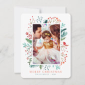 Kerstolierijflessen met een moderne Waterverf Feestdagenkaart (Voorkant)