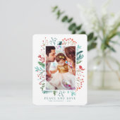 Kerstolierijflessen met een moderne Waterverf Feestdagenkaart (Staand voorkant)