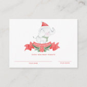 Kerstolifant | Baby shower gissen spel Informatiekaartje (Voorkant)