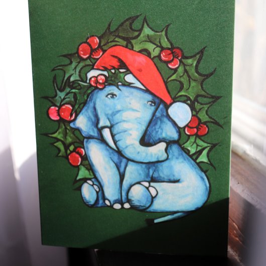 kerstolifant briefkaart
