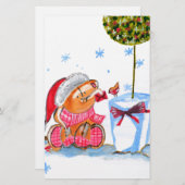 kerstolifant briefpapier (Voorkant / Achterkant)