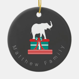 Kerstolifant cadeau Kerstcadeau Foto Keramisch Ornament